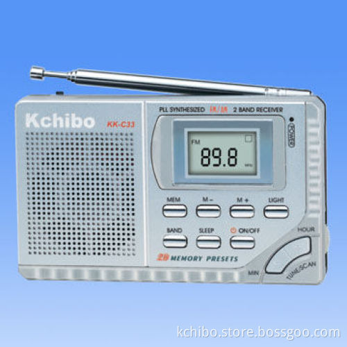 FM/AM 2-Band PLL Synthesized Receiver with Lock Switch and Double Clock Function